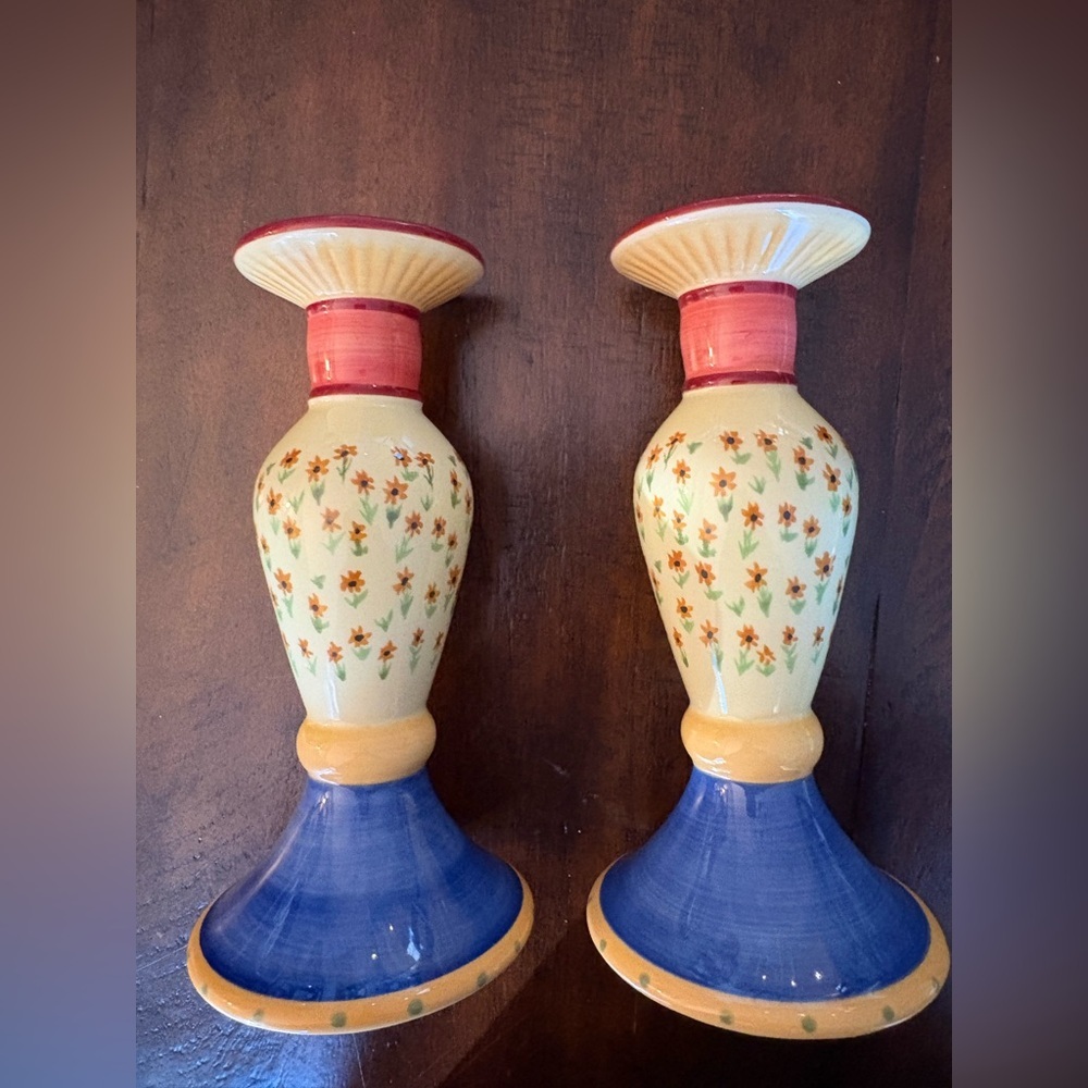 Hard to Find Vintage Pfaltzgraff Pistoulet Candle Holders (set of 2) - Picture 6 of 11